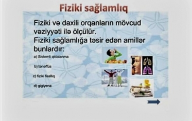 Uşaq Səfirlər Məclisinin Abşeron rayonu üzrə nümayəndəsi Ayan Səlimlinin təşəbbüsü və Abşeron Rayon İcra Hakimiyyətinin dəstəyi ilə "Sağlam olmaq üçün nə etməli?" adlı onlayn təlim keçirilib.