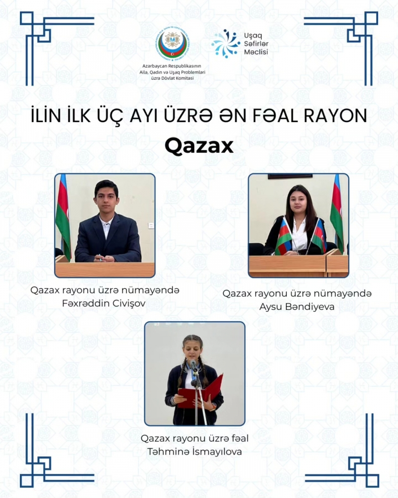 Üç ayın ən fəal rayonu – Qazax! ✨