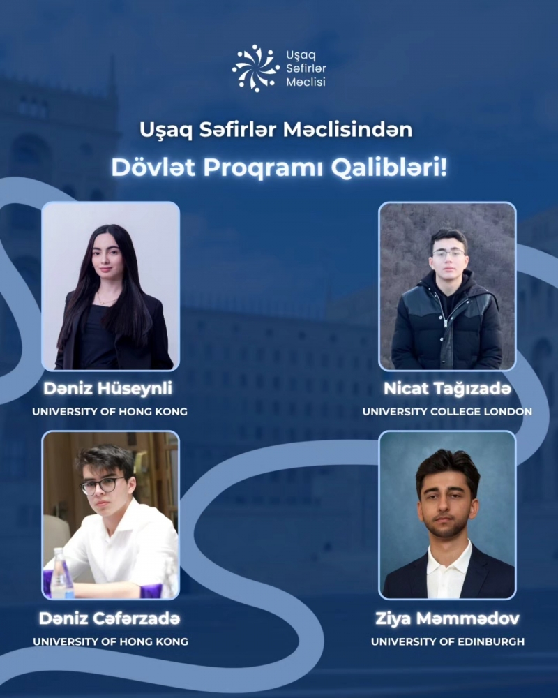 2025/2026-cı tədris ili üzrə Uşaq Səfirlər Məclisindən Dövlət Proqramı qaliblərini tanıyaq!