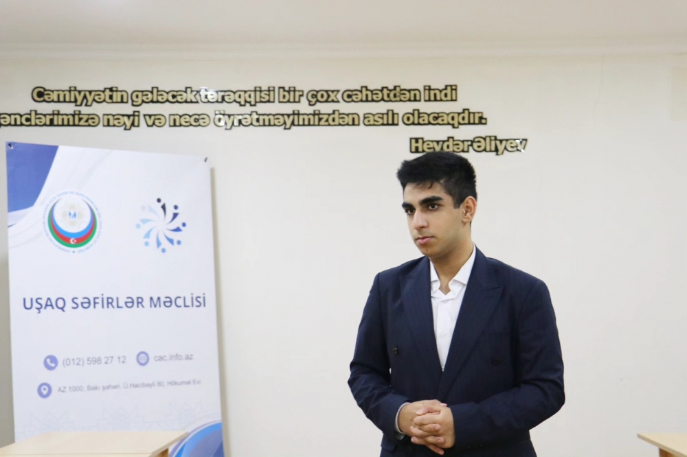 Ailə, Qadın və Uşaq Problemləri üzrə Dövlət Komitəsinin layihəsi əsasında fəaliyyət göstərən Uşaq Səfirlər Məclisinin 3 saylı Uşaq evində “Düşüncədən qələbəyə”