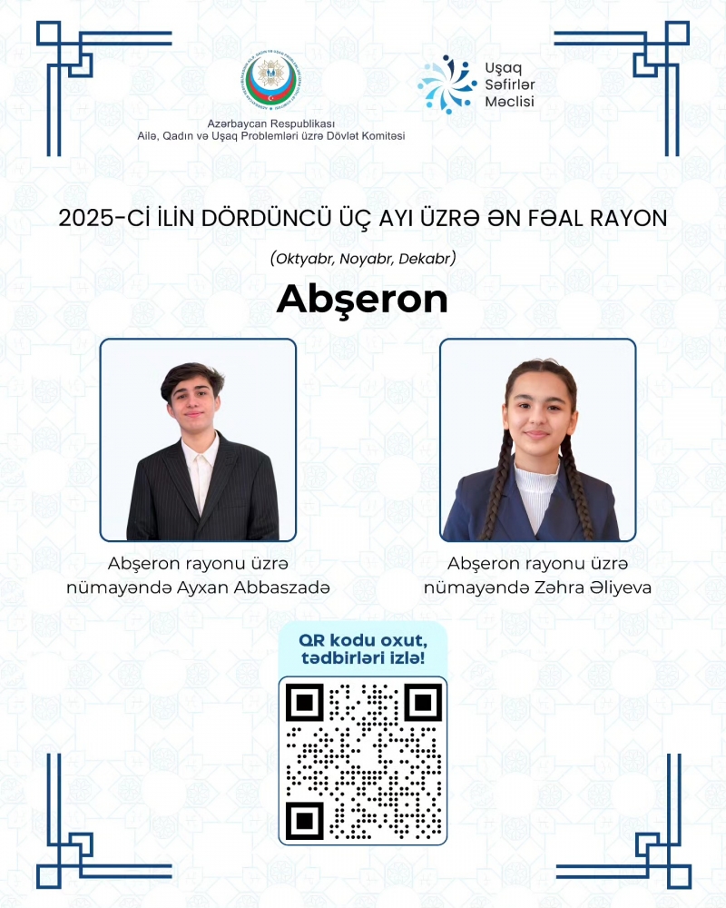 Üç ayın ən fəal rayonu – Abşeron!