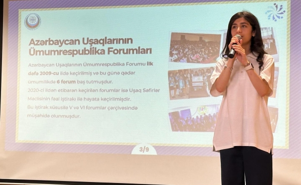 6 may 2026-cı il tarixində Uşaq Səfirlər Məclisinin üzvləri tərəfindən 132-134 nömrəli təhsil kompleksində şagirdlər üçün maarifləndirici tədbir təşkil olunub.